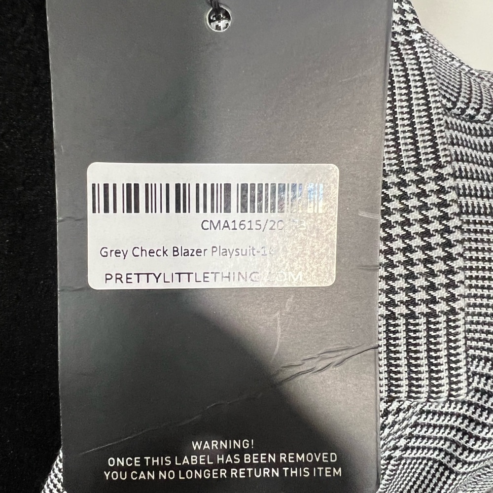 Grey Checkered Blazer play suit PLT (14) - Picture 2 of 4